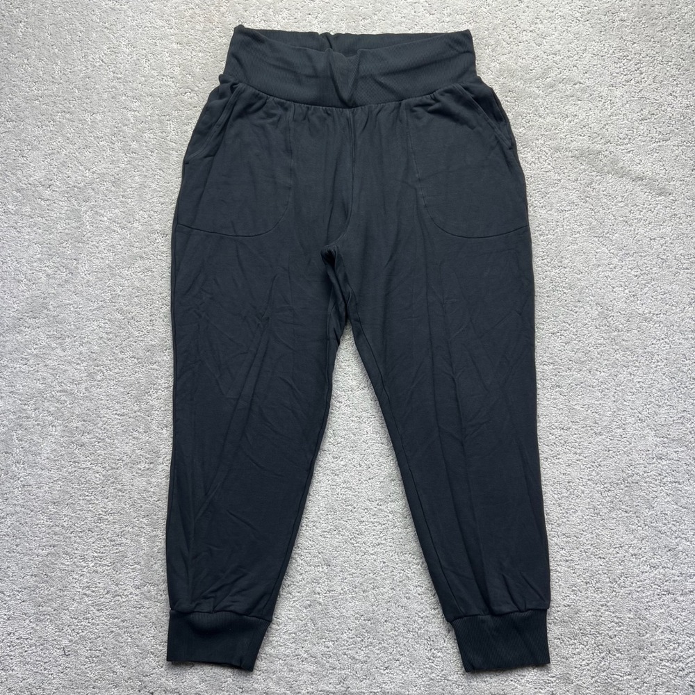 Nike Flow Hyper Pocket 7/8 Yoga Pants Womens Large Black Dri-FIT Joggers Sweats